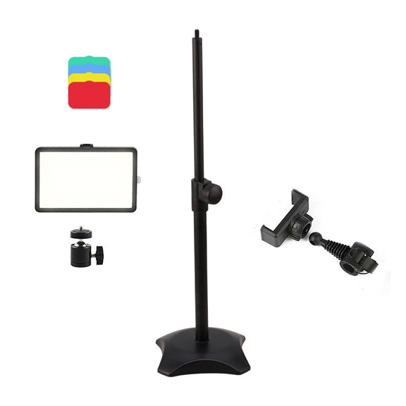 6 Inch 3200-5500K Three-color Temperature Photography Flat-panel Live Fill Light,Spec: 42cm Bracket