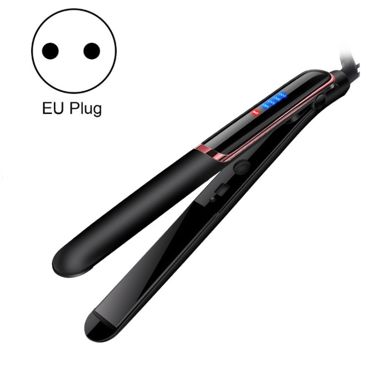 35W 2 In 1 Curling and Straightening Dual-use Electric Splin,Specification: EU Plug(Black)