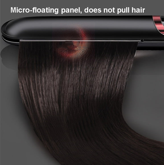 35W 2 In 1 Curling and Straightening Dual-use Electric Splin,Specification: EU Plug(Black)
