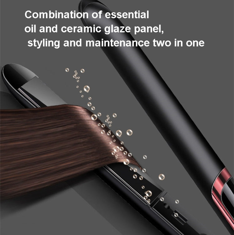 35W 2 In 1 Curling and Straightening Dual-use Electric Splin,Specification: US Plug(Black)