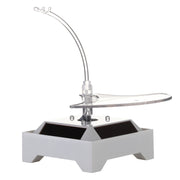 Solar 360 Degree Rotating Turntable Colorful Lights Glasses Display Stand(Silver)