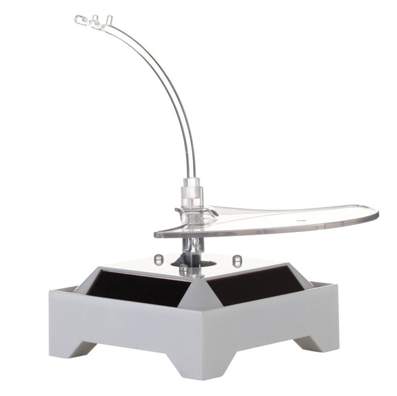 Solar 360 Degree Rotating Turntable Colorful Lights Glasses Display Stand(Silver)