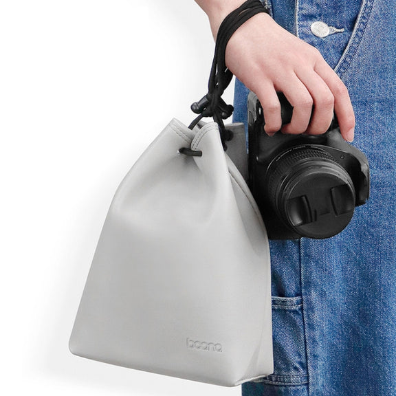Baona Camera Bag Lens Drawstring Pouch, Size: Large(Black)