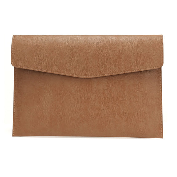 PU Leather Litchi Pattern Sleeve Case For 14 Inch Laptop, Style: Single Bag (Light Brown)