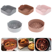Air Fryer Silicone Grill Pan Accessories, Size: Round 16 cm(Pink)