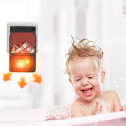 Flame Simulation Mini Portable Desktop Heater, Style:Without Remote Control, Plug Type:US(Black)