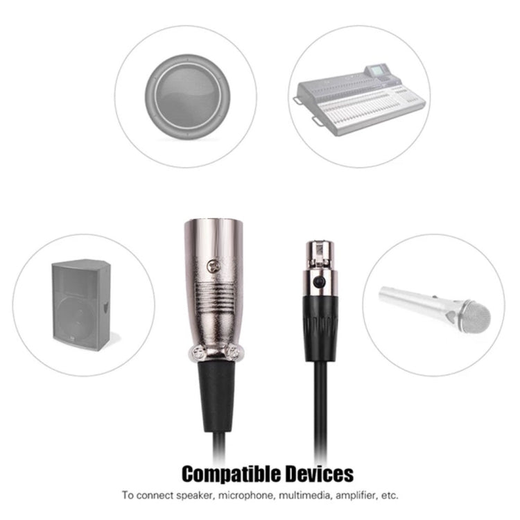 Xlrmini Caron Male To Mini Female Balancing Cable For 48V Sound Card Microphone Audio Cable, Length:3m