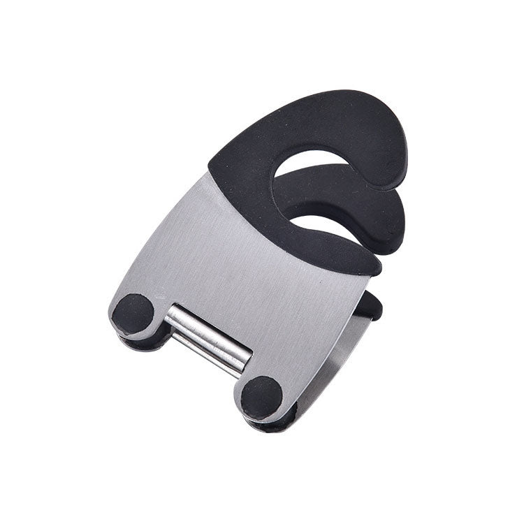 Stainless Steel Plastic Pan Edge Clamp Anti-Scald Rubber Bracket Kitchen Gadgets(Black)