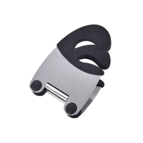 Stainless Steel Plastic Pan Edge Clamp Anti-Scald Rubber Bracket Kitchen Gadgets(Black)