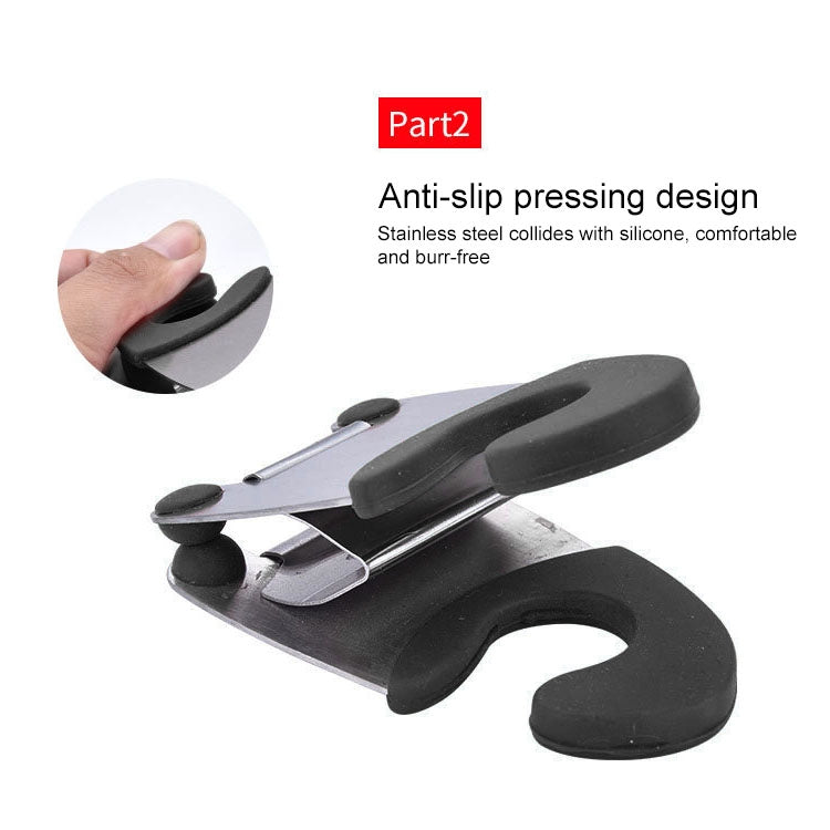 Stainless Steel Plastic Pan Edge Clamp Anti-Scald Rubber Bracket Kitchen Gadgets(Black)