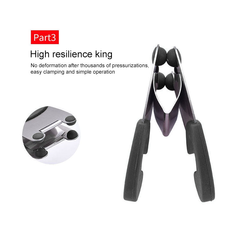 Stainless Steel Plastic Pan Edge Clamp Anti-Scald Rubber Bracket Kitchen Gadgets(Black)
