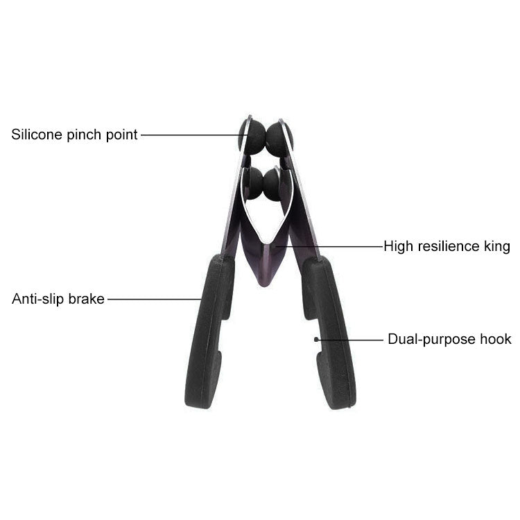 Stainless Steel Plastic Pan Edge Clamp Anti-Scald Rubber Bracket Kitchen Gadgets(Black)