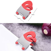 Stainless Steel Plastic Pan Edge Clamp Anti-Scald Rubber Bracket Kitchen Gadgets(Red)