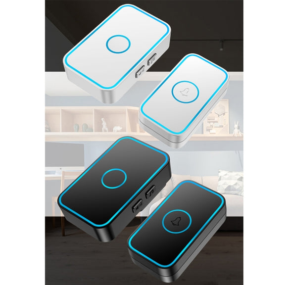 CACAZI A78 Long-Distance Wireless Doorbell Intelligent Remote Control Electronic Doorbell, Style:US Plug(Bright White)