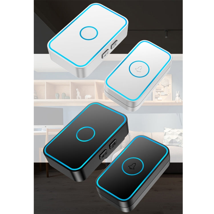 CACAZI A78 Long-Distance Wireless Doorbell Intelligent Remote Control Electronic Doorbell, Style:US Plug(Bright White)