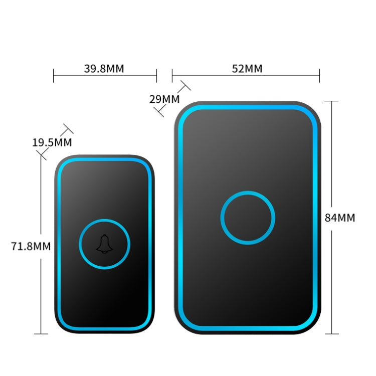 CACAZI A78 Long-Distance Wireless Doorbell Intelligent Remote Control Electronic Doorbell, Style:US Plug(Bright White)