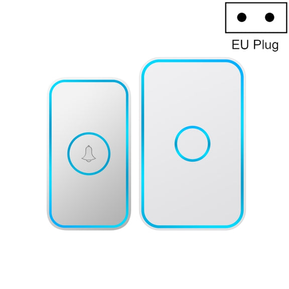 CACAZI A78 Long-Distance Wireless Doorbell Intelligent Remote Control Electronic Doorbell, Style:EU Plug(Bright White)