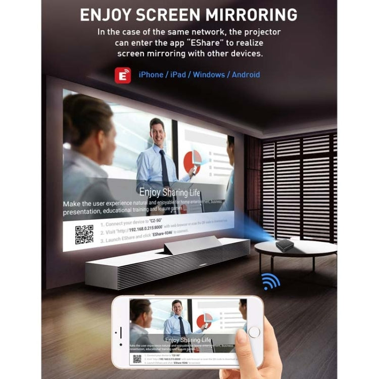 P11 4K HD DLP Mini 3D Projector 4G + 32G Smart Micro Convenient Projector, Style:UK Plug(Black)
