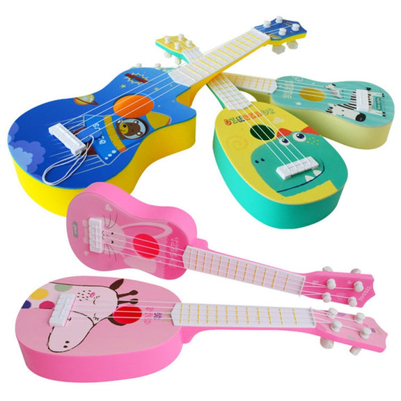 Light Blue Zebra Small Simulation Musical Instrument Mini Four Strings Playable Ukulele Early Childhood Education Music Toy