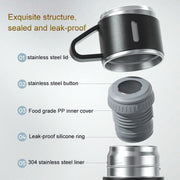 500ml 304 Stainless Steel Thermos Cup Portable Business Tea Cup,Spec: Gift Box Set(Gray)