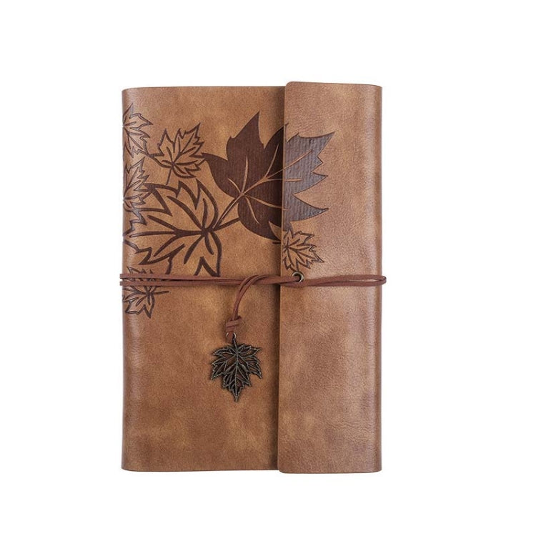 A7 PU Maple Retro Straps Handbook Loose-leaf Notebook(Brown)