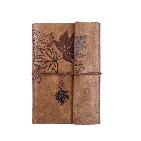 A7 PU Maple Retro Straps Handbook Loose-leaf Notebook(Brown)
