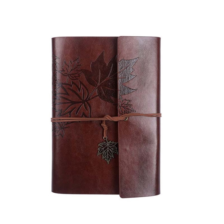 A7 PU Maple Retro Straps Handbook Loose-leaf Notebook(Coffee)