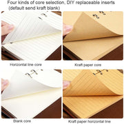 A7 PU Maple Retro Straps Handbook Loose-leaf Notebook(Light Blue)