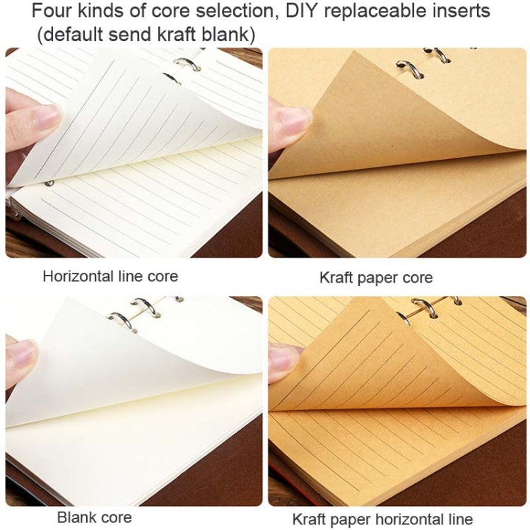 A5 PU Maple Retro Straps Handbook Loose-leaf Notebook(Red)