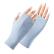 Ladies Sunscreen Gloves Half Finger Ice Silk Gloves,Style: Linked Finger(Blue) - Safety Gloves by PMC TechLife | Online Shopping South Africa | PMC TechLife | Buy Now Pay Later Mobicred