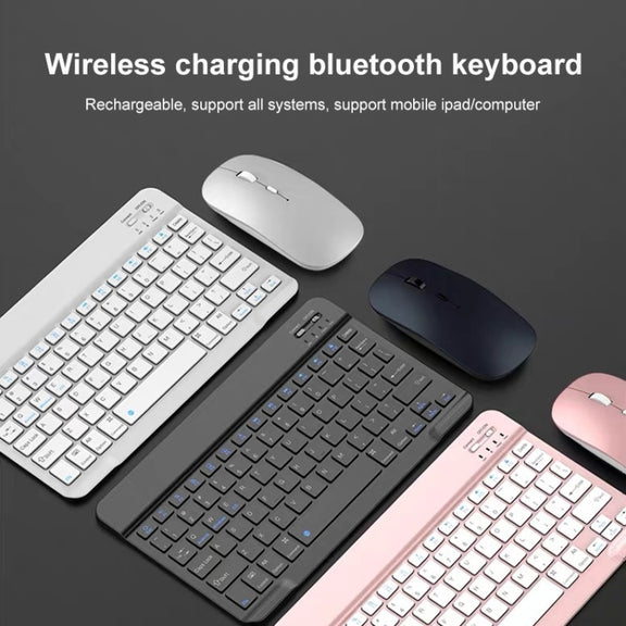 YS-001 9.7-10.1 Inch Tablets Phones Universal Mini Wireless Bluetooth Keyboard, Style:Only Keypad(White)