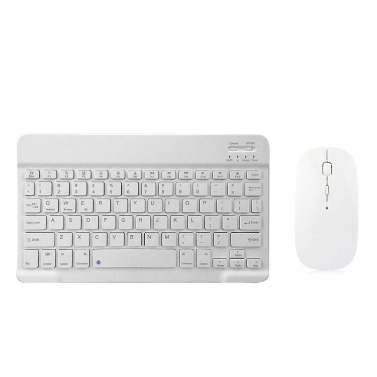 YS-001 9.7-10.1 Inch Tablets Phones Universal Mini Wireless Bluetooth Keyboard, Style:with Bluetooth Mouse(White)