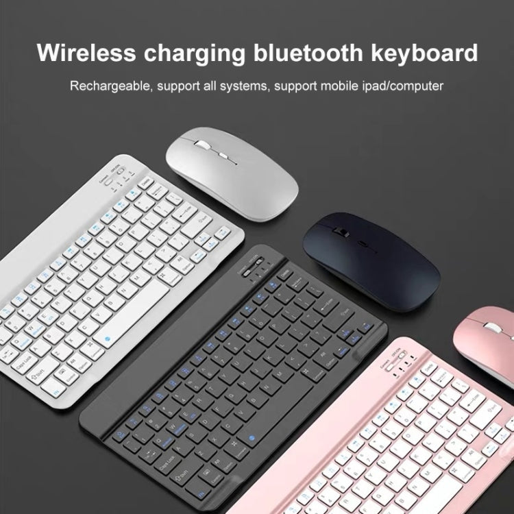 YS-001 9.7-10.1 Inch Tablets Phones Universal Mini Wireless Bluetooth Keyboard, Style:with Bluetooth Mouse(White)