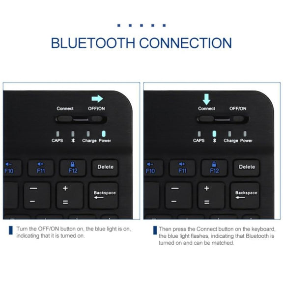 YS-001 9.7-10.1 Inch Tablets Phones Universal Mini Wireless Bluetooth Keyboard, Style:with Bluetooth Mouse(White)