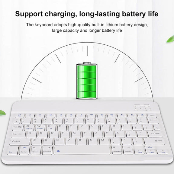 YS-001 9.7-10.1 Inch Tablets Phones Universal Mini Wireless Bluetooth Keyboard, Style:with Bluetooth Mouse(White)