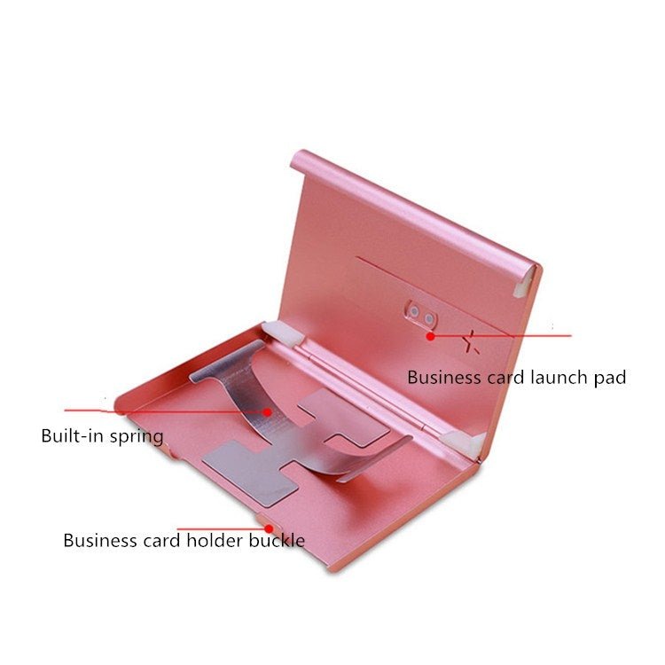 Metal Portable Push Card Case Ultra-thin Frosted Light Business Card Packing Box(Gray)
