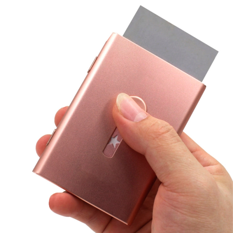 Metal Portable Push Card Case Ultra-thin Frosted Light Business Card Packing Box(Gray)