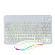 10 Inch RGB Colorful Backlit Bluetooth Keyboard And Mouse Set For Mobile Phone / Tablet(White) - Wireless Keyboard by PMC TechLife | Online Shopping South Africa | PMC TechLife | Buy Now Pay Later Mobicred