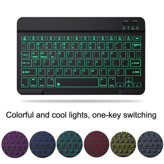 10 Inch RGB Colorful Backlit Bluetooth Keyboard And Mouse Set For Mobile Phone / Tablet(White)