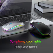 10 Inch RGB Colorful Backlit Bluetooth Keyboard And Mouse Set For Mobile Phone / Tablet(White)