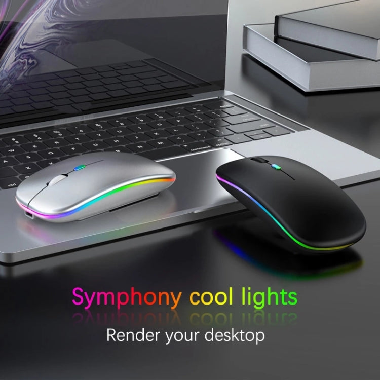 10 Inch RGB Colorful Backlit Bluetooth Keyboard And Mouse Set For Mobile Phone / Tablet(White)