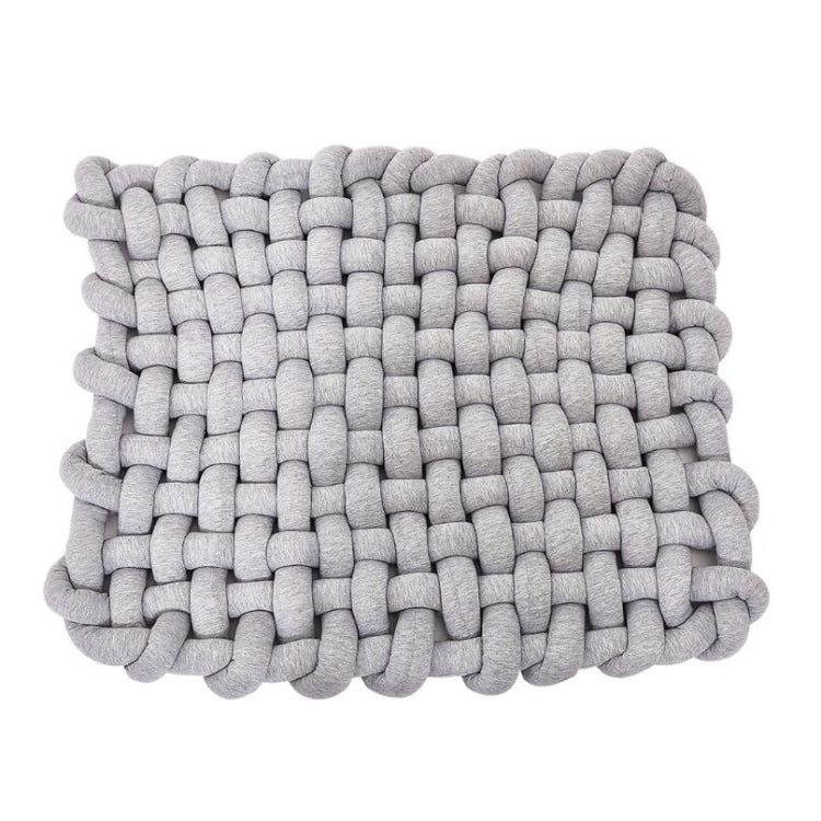 Hand-woven Home Decoration Twist Anti-skid Mat Shooting Props(Light Grey)