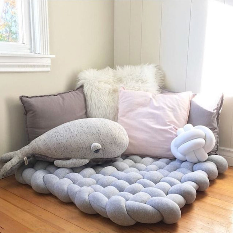 Hand-woven Home Decoration Twist Anti-skid Mat Shooting Props(Light Grey)
