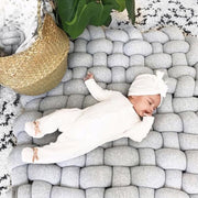 Hand-woven Home Decoration Twist Anti-skid Mat Shooting Props(Light Grey)
