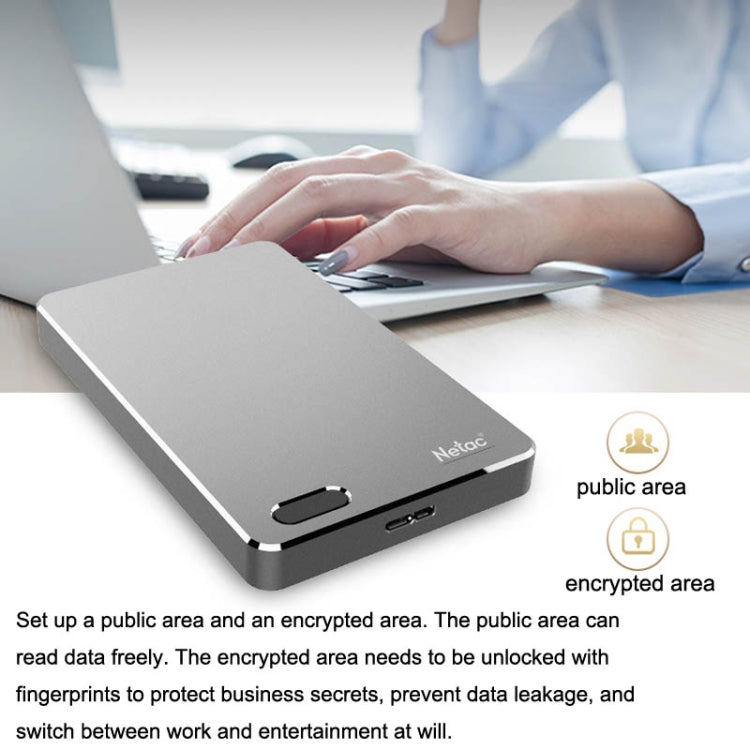 Netac K330 High Speed 2.5 Inch Encrypted Mobile Hard Drive, Capacity: 2TB