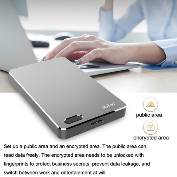 Netac K330 High Speed 2.5 Inch Encrypted Mobile Hard Drive, Capacity: 2TB