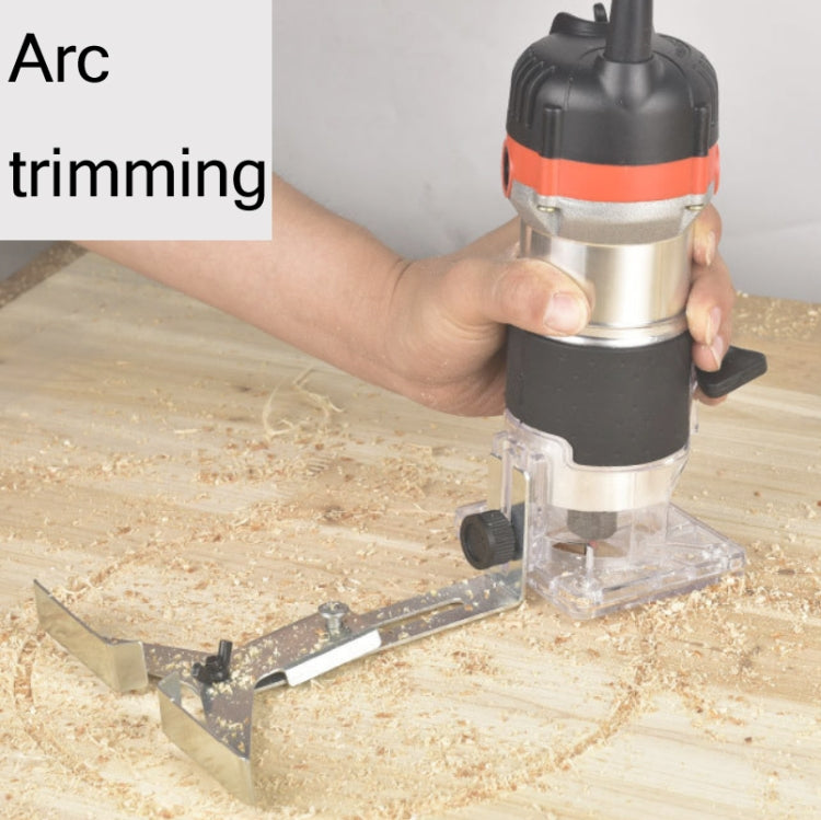 Woodworking Trimming Machine Multifunctional Electric Wood Milling Slotting Machine Engraving Tools US Plug, Material:600W Plastic Body