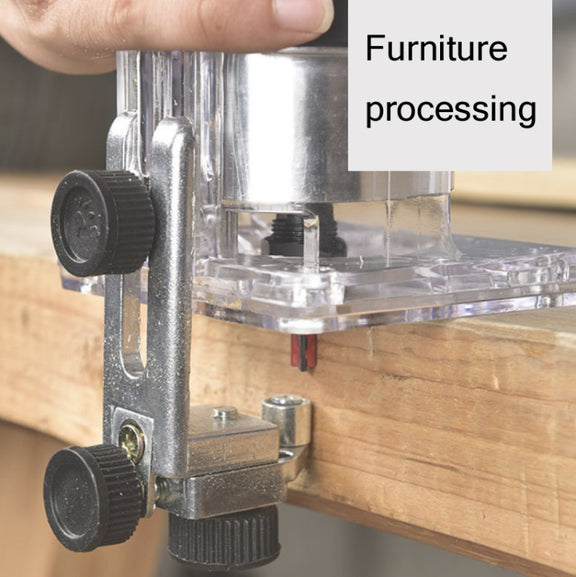 Woodworking Trimming Machine Multifunctional Electric Wood Milling Slotting Machine Engraving Tools US Plug, Material:600W Plastic Body