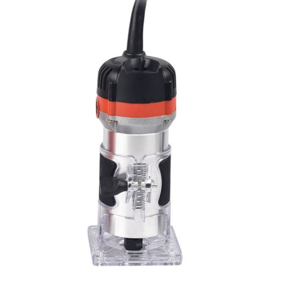 Woodworking Trimming Machine Multifunctional Electric Wood Milling Slotting Machine Engraving Tools US Plug, Material:720W Aluminum Body