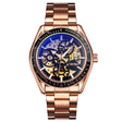 SKMEI 9194 Men Automatic Skeleton Mechanical Steel Band Watch (Rose Gold) - free shipping - PMC TechLife - Order now!